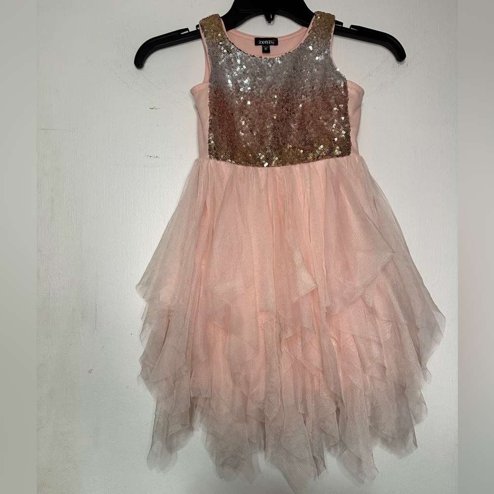 Girls pink sparkly dress